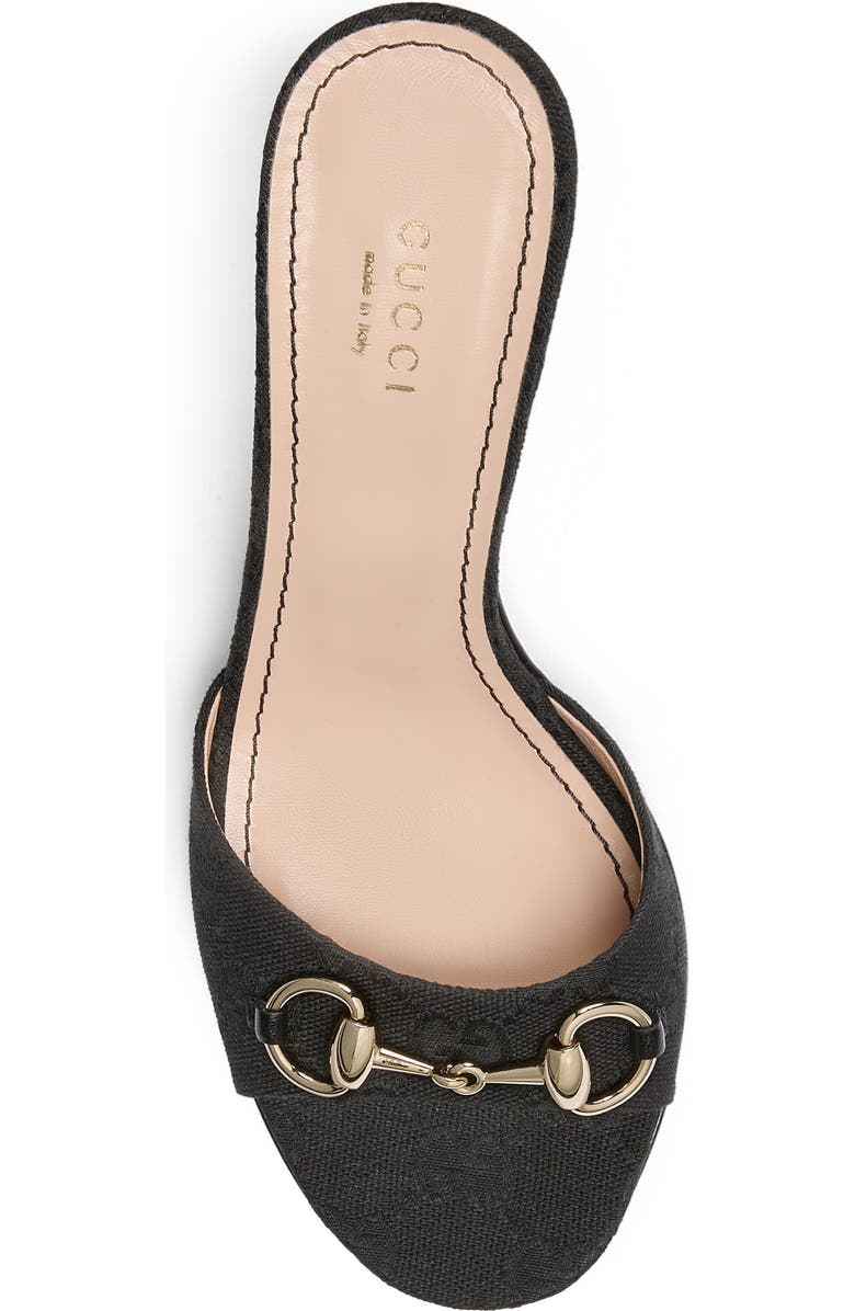 Gucci Erin Horsebit Slide Sandal, Alternate, color, Black