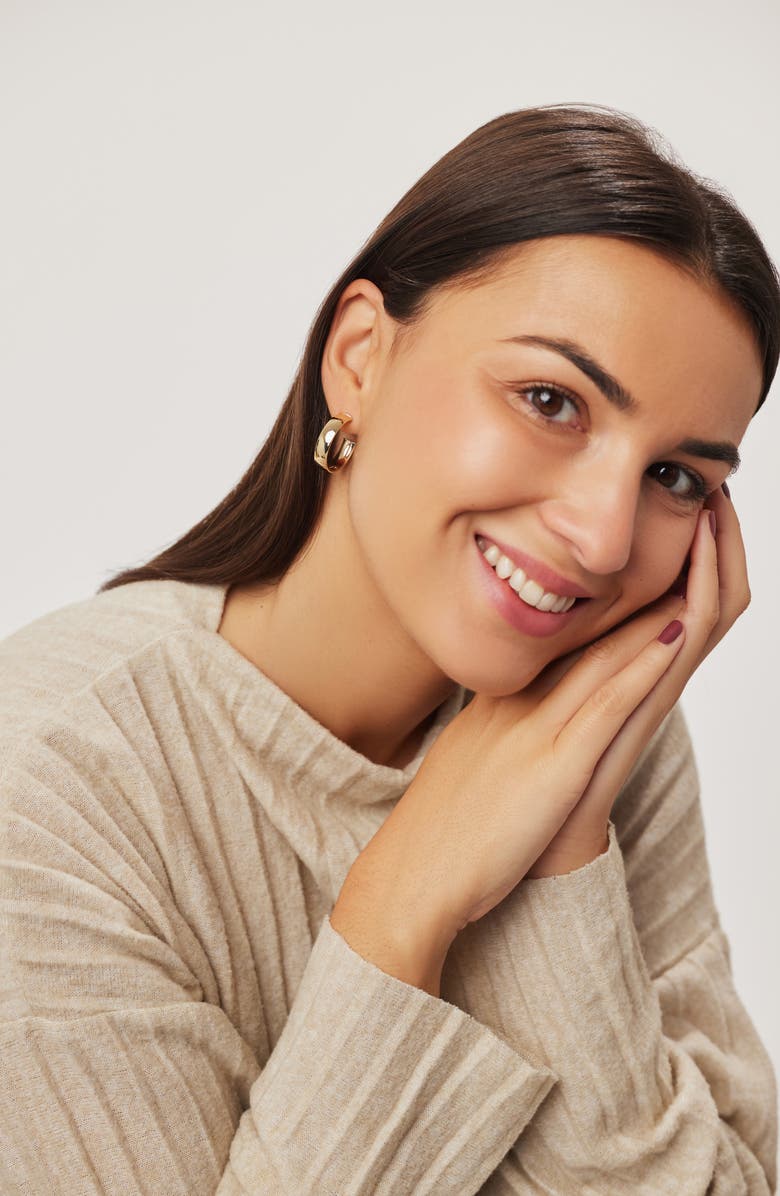 Ana Luisa Gold Huggie Hoop Earrings - Gold Bold Hoops Medium, Alternate, color, Gold