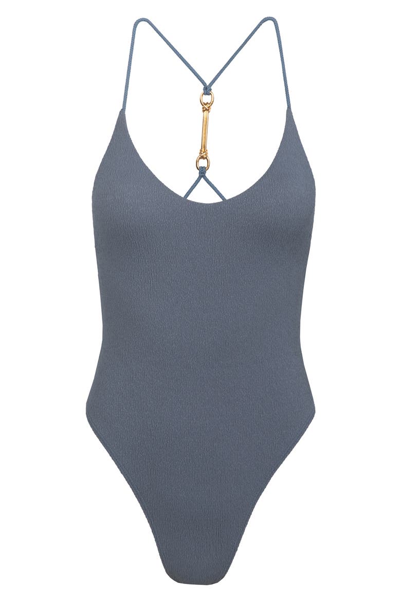 Nika One-Piece Swimsuit, Alternate, color, GREY