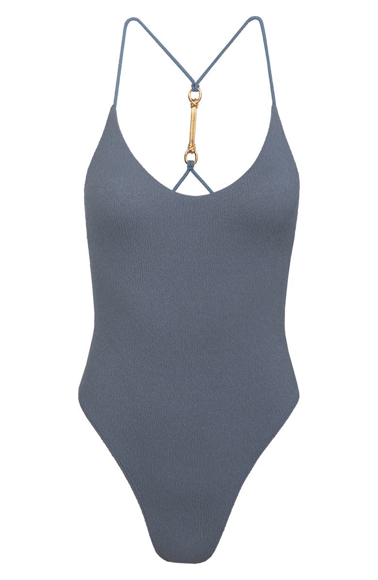 ViX Paula Hermanny Nika One-Piece Swimsuit, Alternate, color, Grey