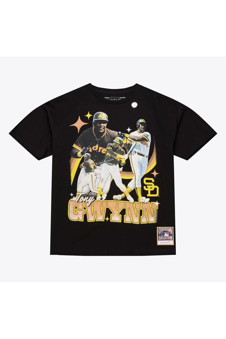 Men's Mitchell & Ness Tony Gwynn Black San Diego Padres Legendary Collage Player T-Shirt, Main, color, Black