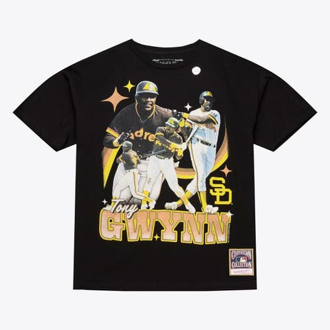 Men's Mitchell & Ness Tony Gwynn Black San Diego Padres Legendary Collage Player T-Shirt