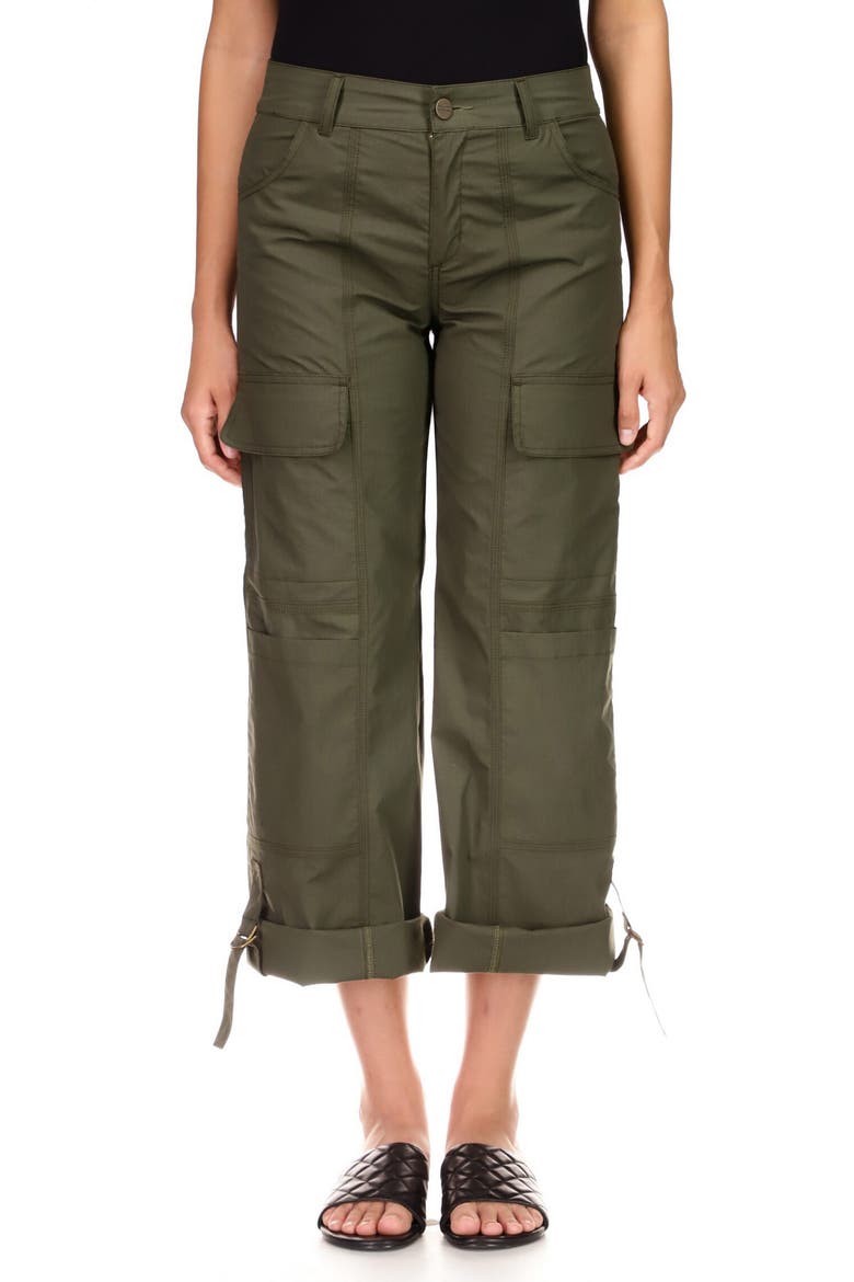 Cali Straight Leg Crop Cargo Pants, Alternate, color, MOSSY GREEN