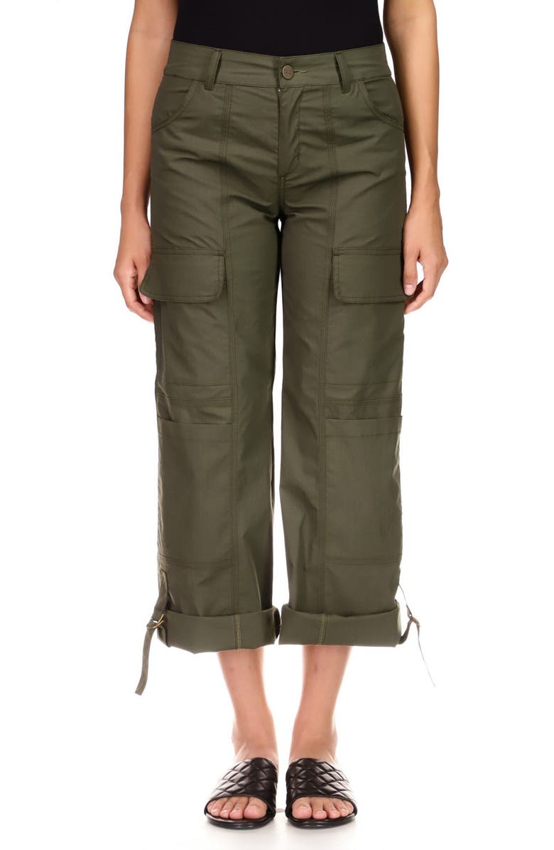 Sanctuary Cali Straight Leg Crop Cargo Pants, Alternate, color, Mossy Green