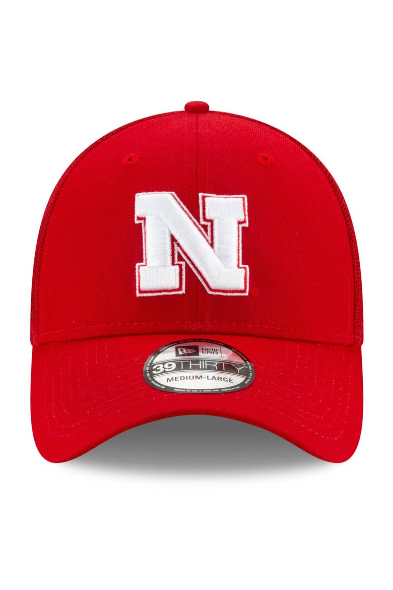 Men's New Era Scarlet Nebraska Huskers Team Mesh 39THIRTY Flex Hat, Alternate, color, Scarlet