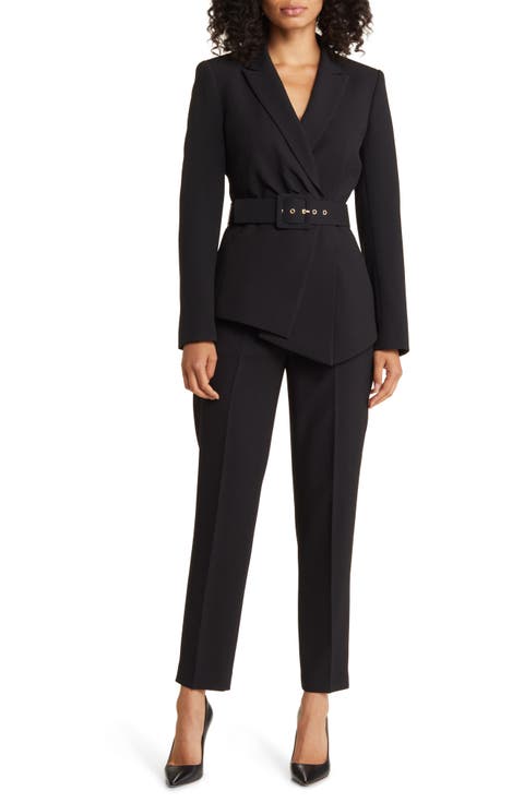 Peak Lapel Belted Blazer & Pants Set