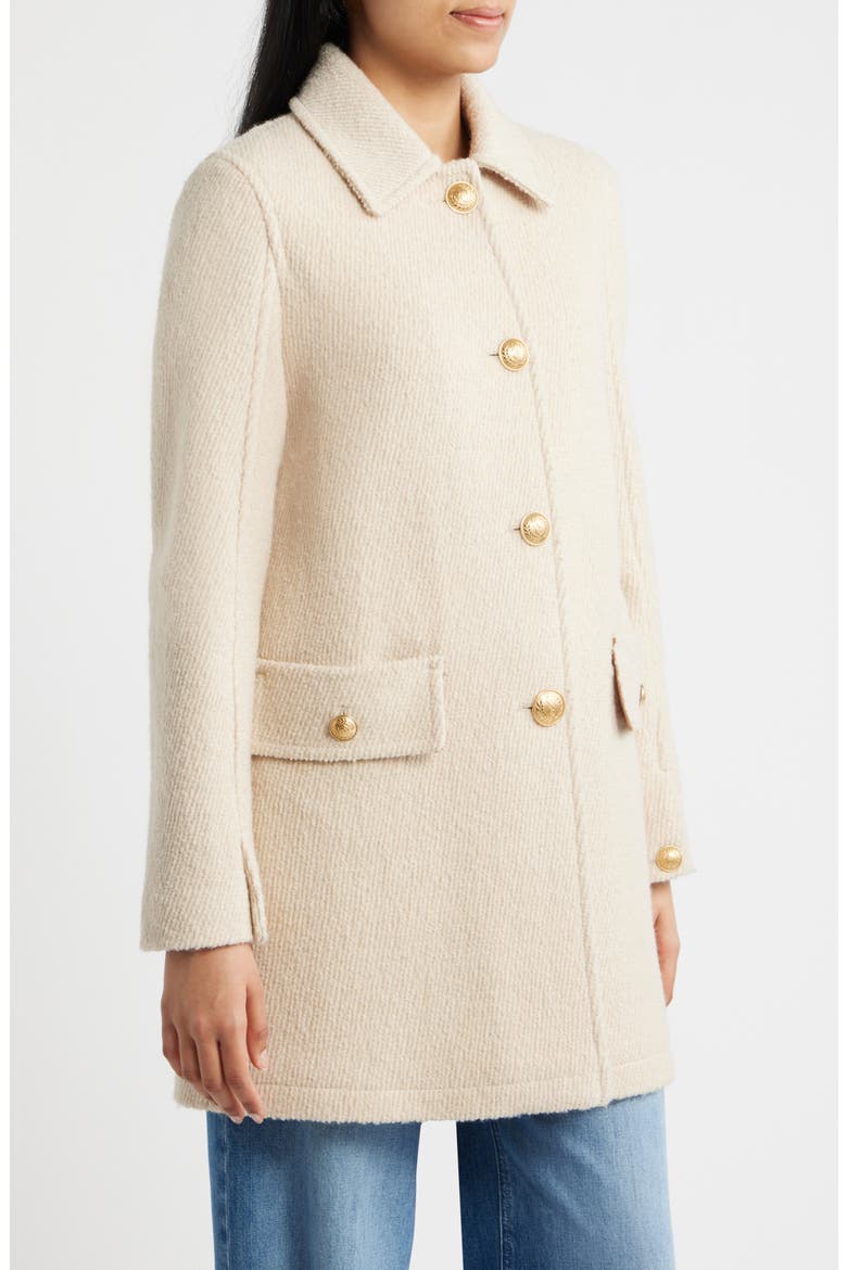 Crested Button Coat, Alternate, color, BIRCH