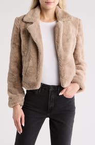 BLANKNYC Faux Fur Crop Jacket