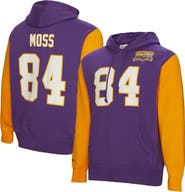 Mitchell & Ness Men's Mitchell & Ness Randy Moss Purple Minnesota Vikings Retired Player Name & Number Pullover Hoodie