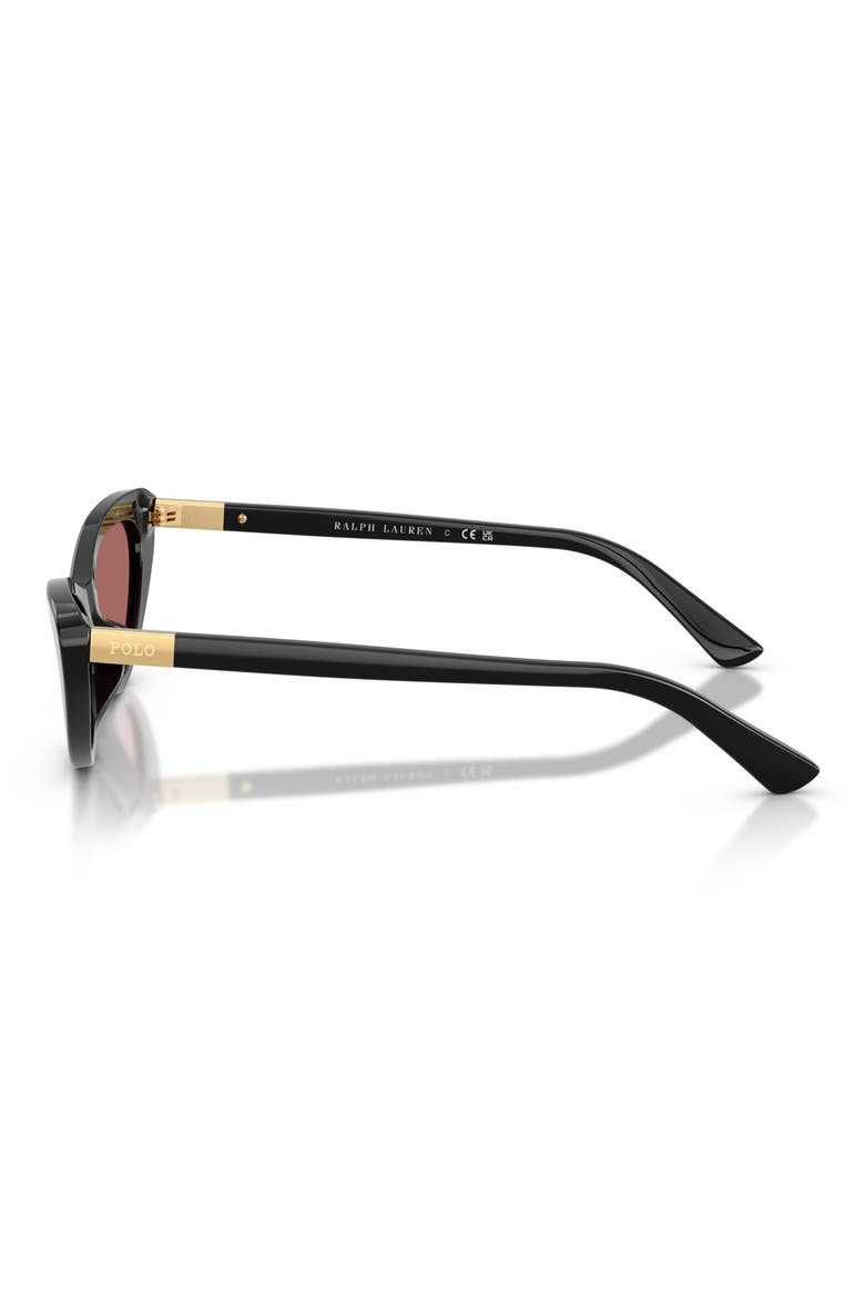 54mm Cat Eye Sunglasses, Alternate, color, SHINY BLACK / DARK VIOLET