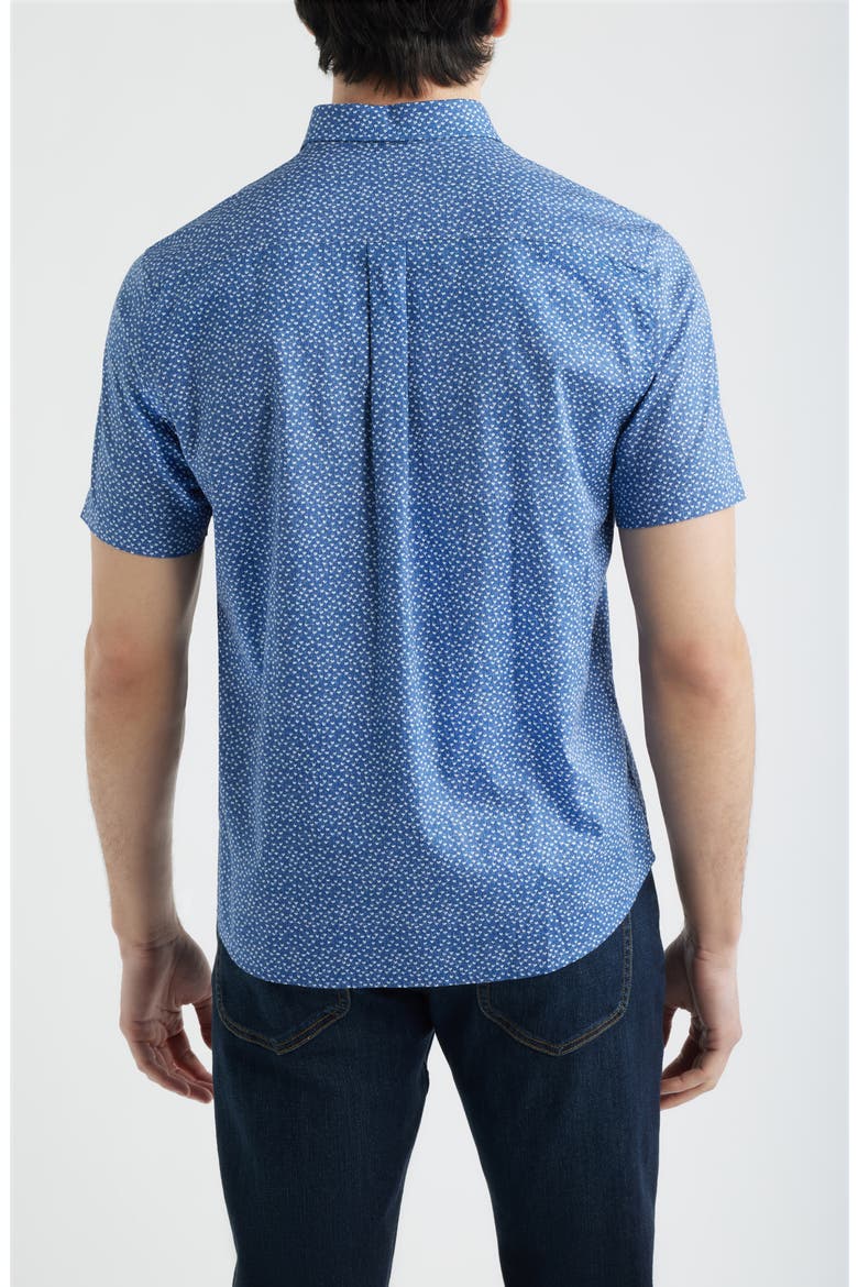 Patel Hangin’ Out Heart Print Short Sleeve Button-Up Shirt, Alternate, color, NAVY