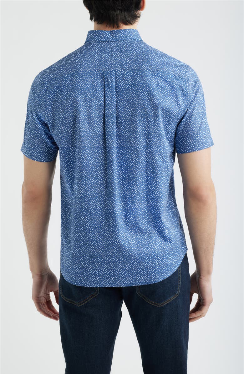 johnnie-O Patel Hangin’ Out Heart Print Short Sleeve Button-Up Shirt, Alternate, color, Navy