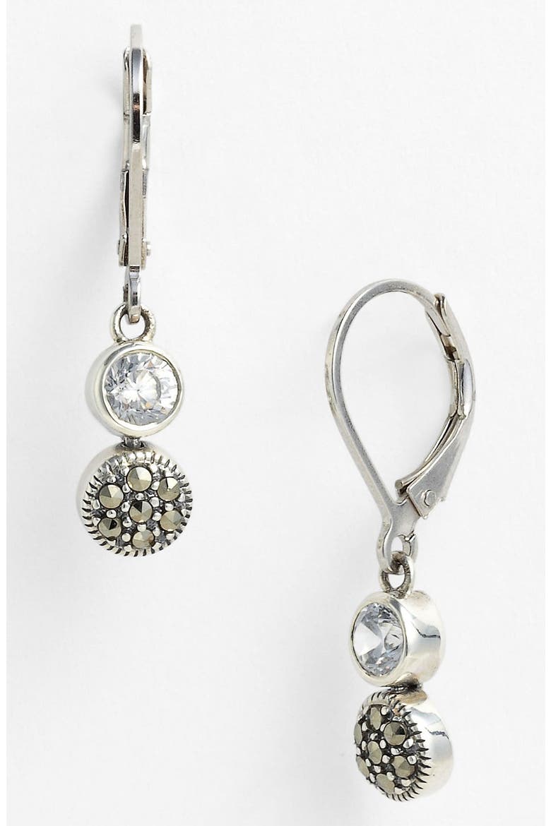 Marcasite Earrings, Main, color, SILVER