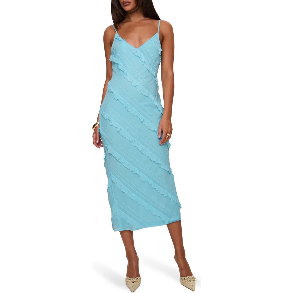 PRINCESS POLLY PRINCESS POLLY LARS RUFFLE TRIM MIDI SLIPDRESS
