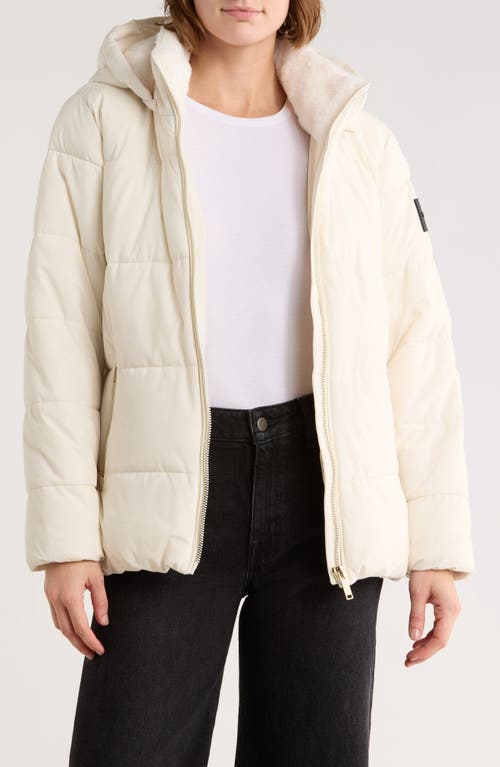 Calvin Klein Performance Faux Fur Lined Hood Puffer Jacket In Multi