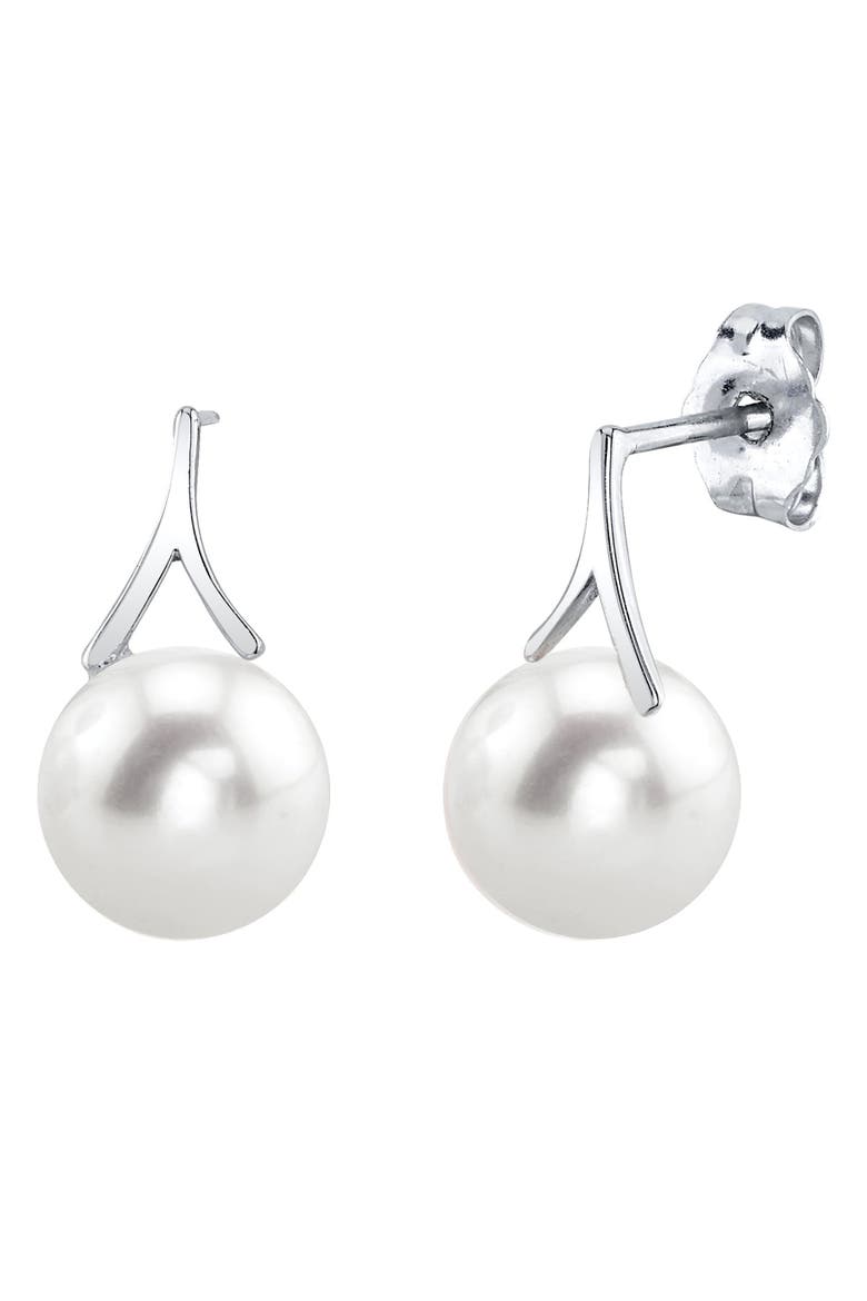 Freshwater Pearl Lindsey Earrings, Main, color, White Gold
