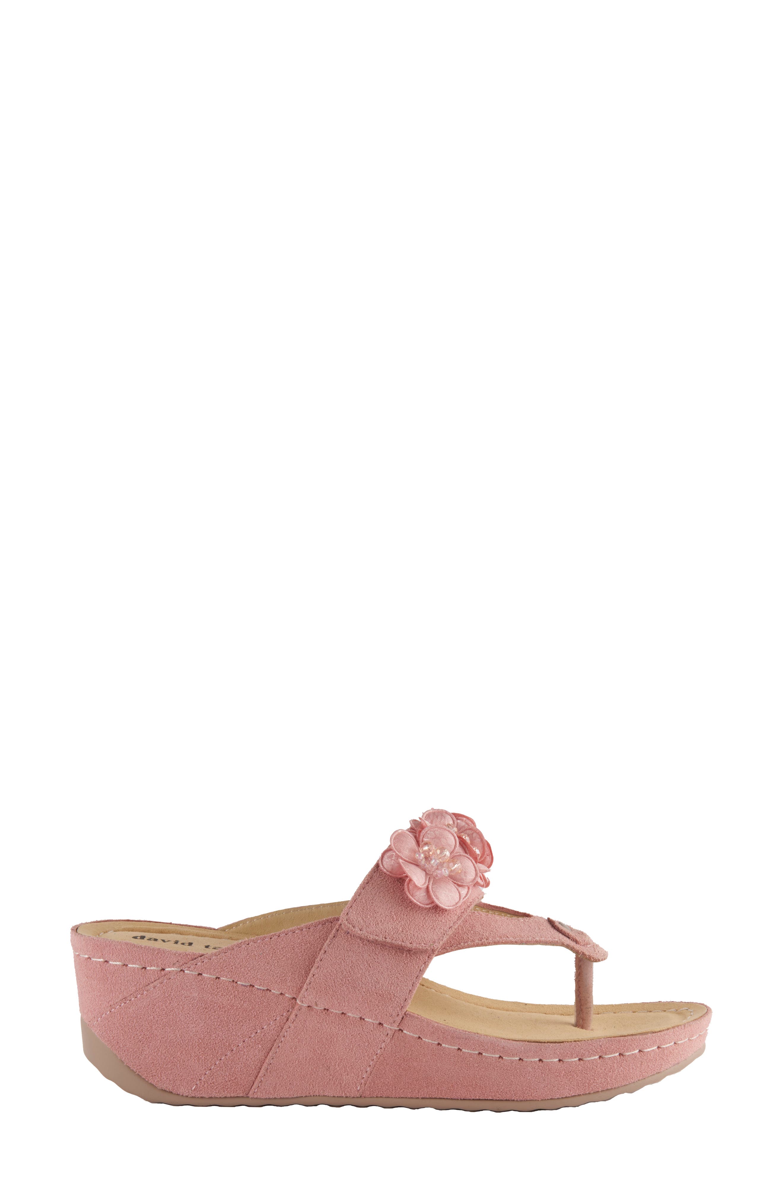 Garden Wedge Sandal, Alternate, color, PINK SUEDE