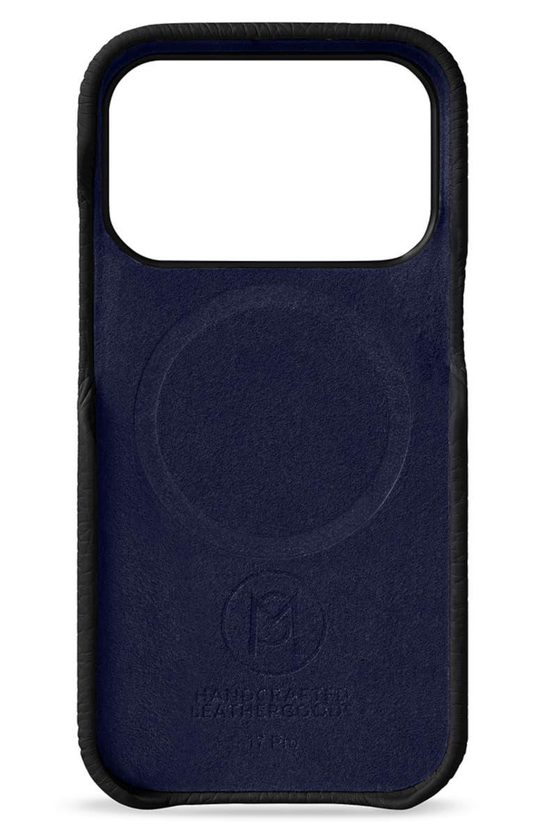 MAISON de SABRÉ Leather Phone Case, Alternate, color, Black Caviar