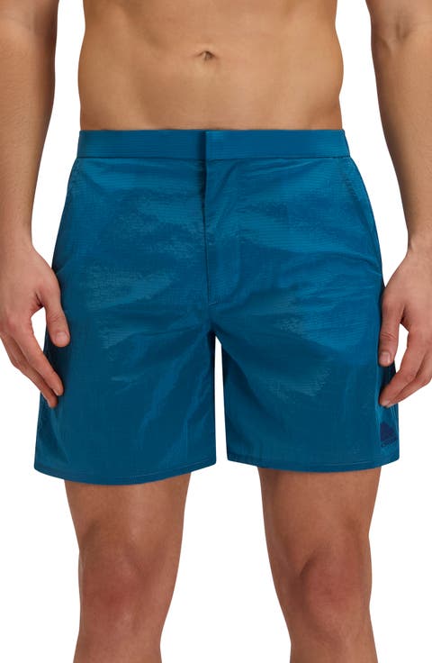 Back Elastic Waist Swim Trunks