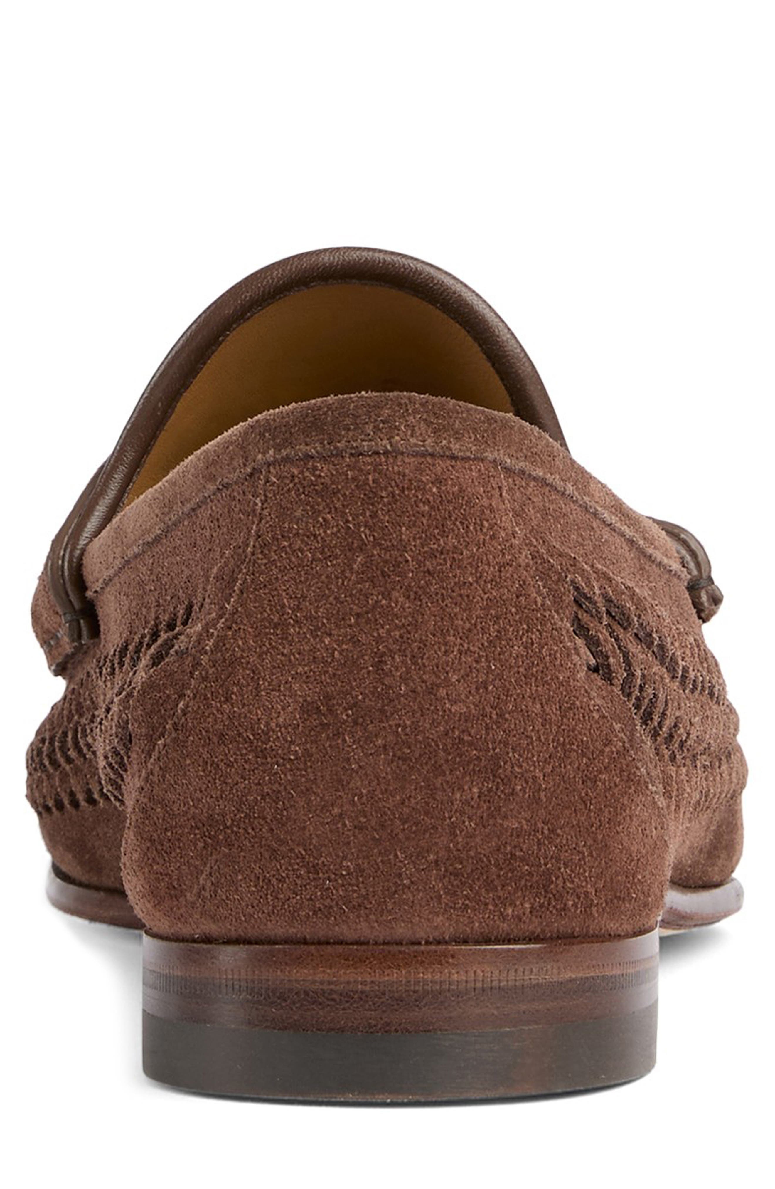Gucci Horsebit 1953 Woven Loafer, Alternate, color, Mahogany