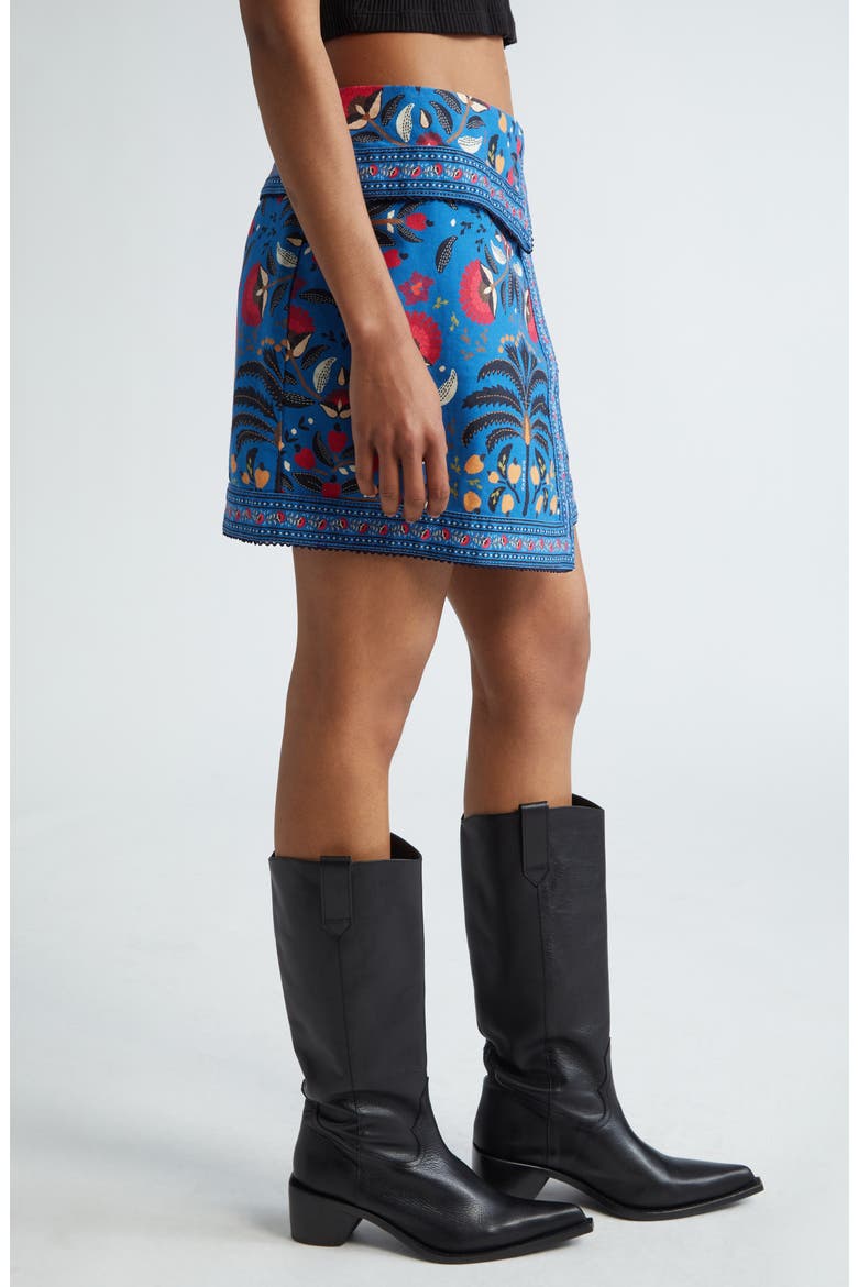 Palms Paradise Wrap Front Miniskirt, Alternate, color, PALMS PARADISE TEAL