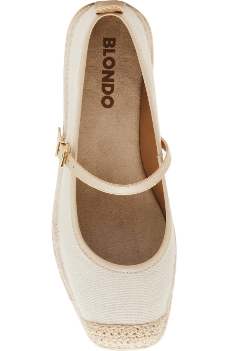 Blondo Hanah Waterproof Espadrille Mary Jane Flat, Alternate, color, Bone Fabric