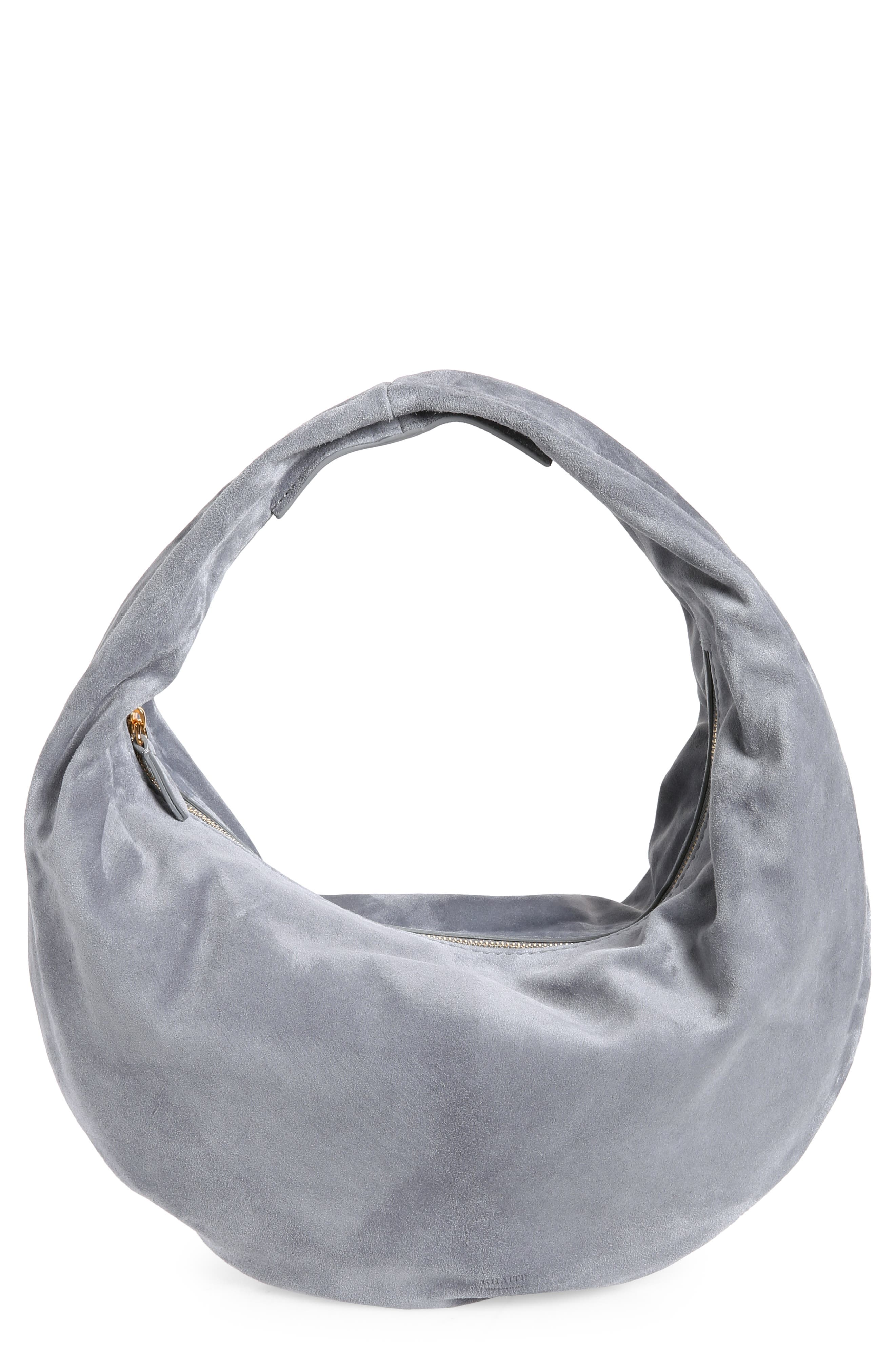 Khaite Medium Olivia Suede Hobo Bag, Main, color, 
