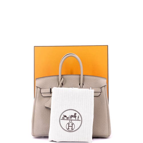 Pre-owned Hermes Hermes Birkin Handbag Light Togo With Palladium Hardware 25 In Brown