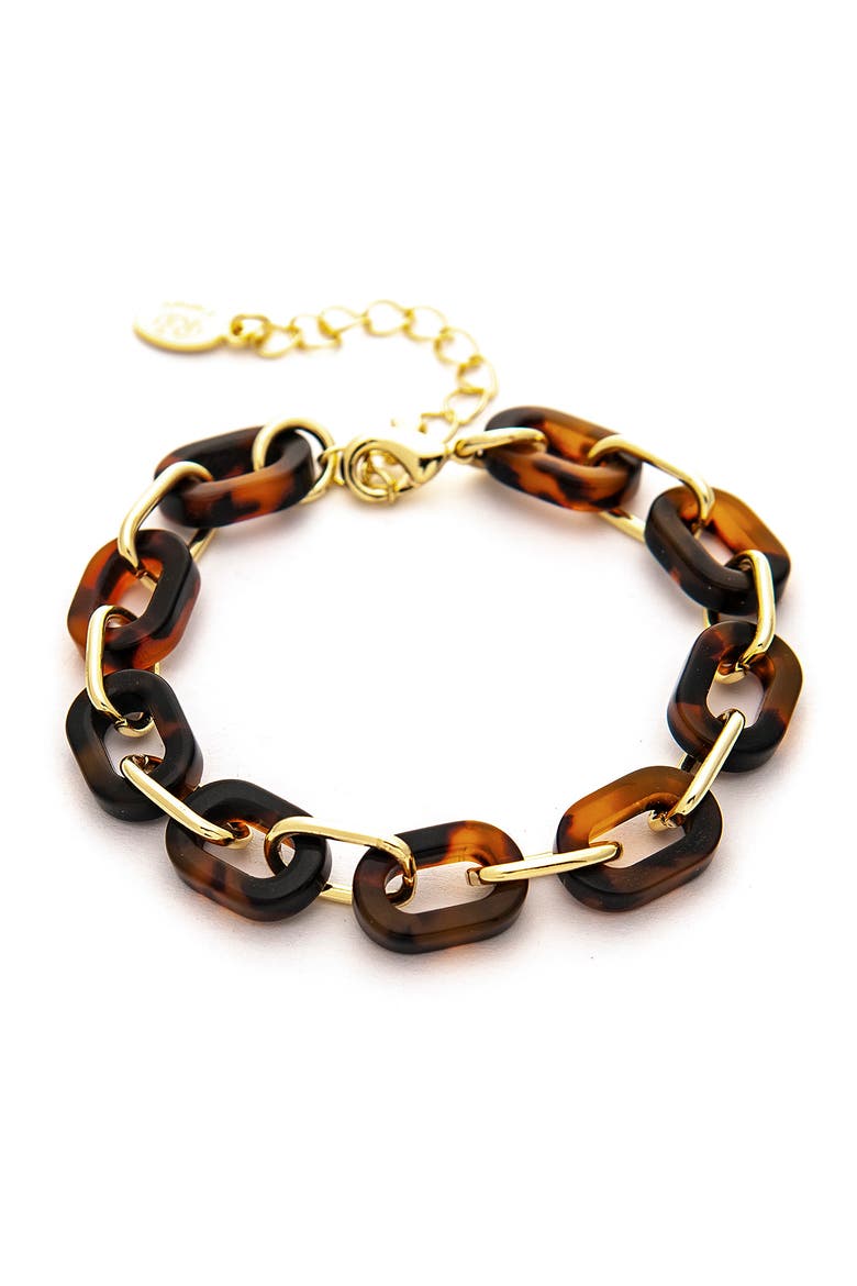 18K Gold Clad & Resin Link Chain Bracelet, Main, color, 18K GOLD CLAD