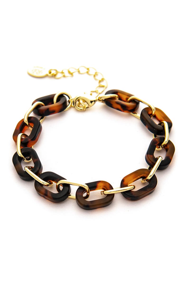 RIVKA FRIEDMAN 18K Gold Clad & Resin Link Chain Bracelet, Main, color, 