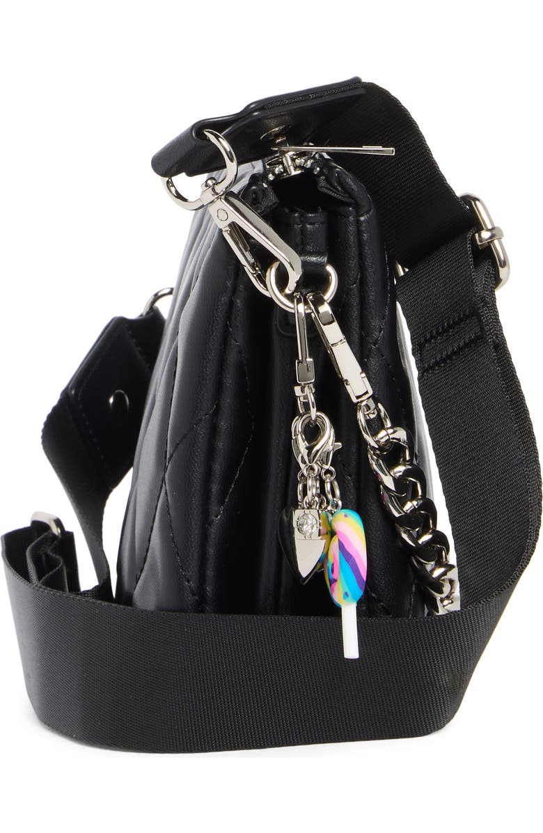 Madden Girl Modular Diamond Quilted Crossbody Bag, Alternate, color, Black