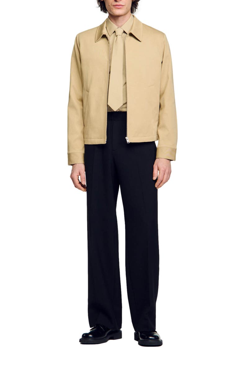 SANDRO Cotton Twill Zip Jacket, Alternate, color,