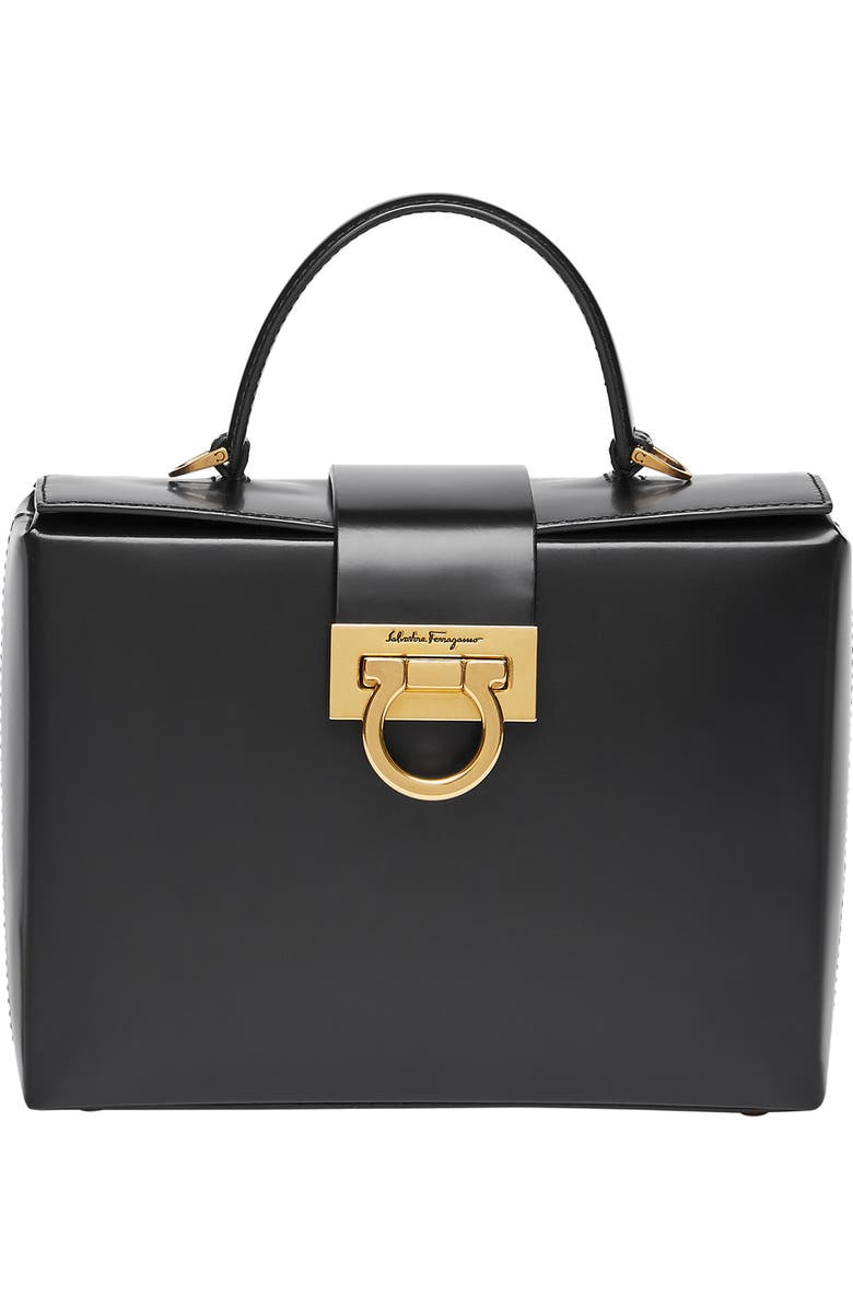 FERRAGAMO Trifolio Leather Train Case, Main, color,