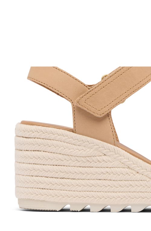 Sorel Cameron Suede Grip Espadrille Sandals In Honest Beige/chalk