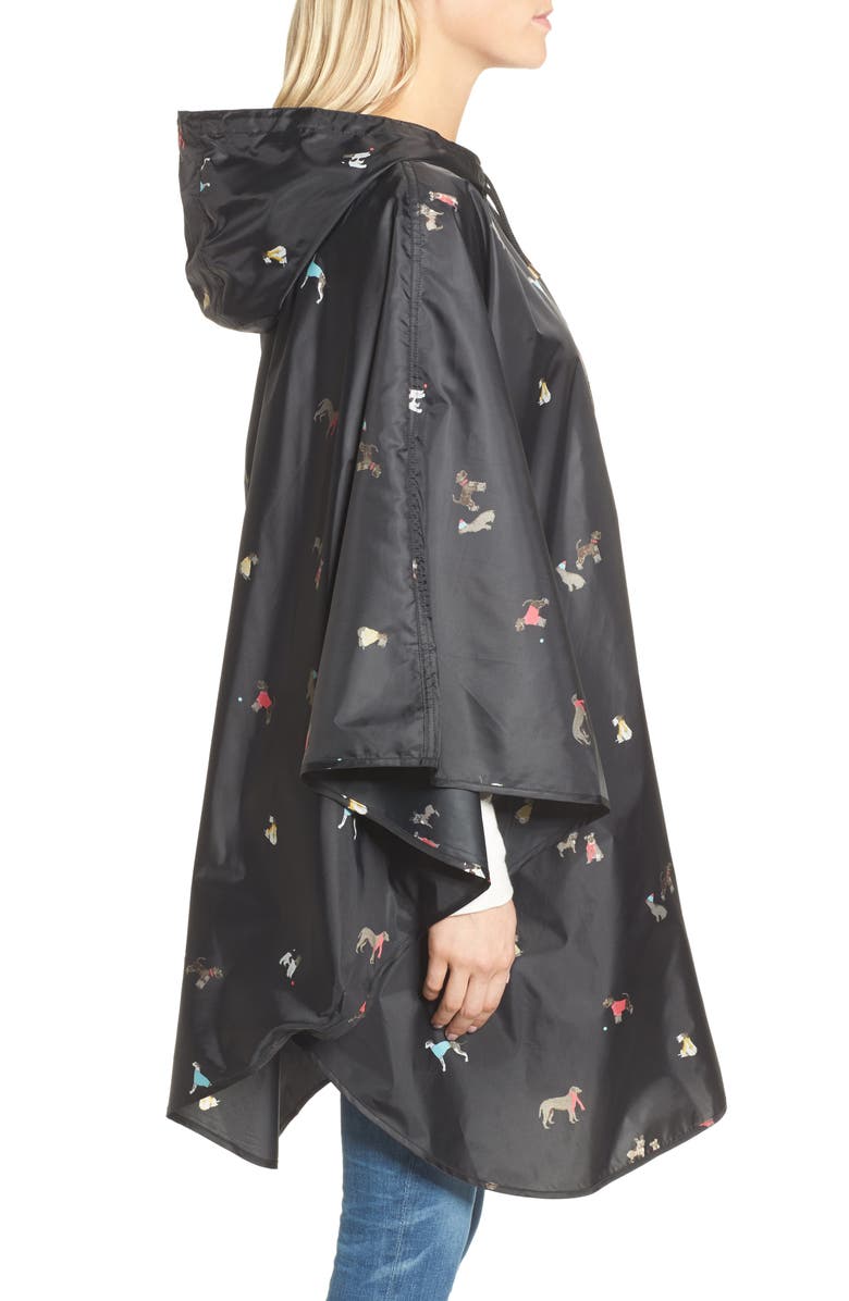 Joules Right as Rain Print Packable Hooded Poncho, Alternate, color,