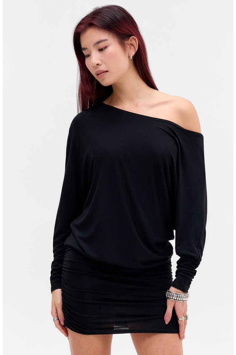 Destiny Off the Shoulder Minidress, Alternate, color, BLACK