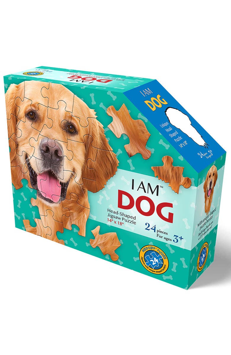 Madd Capp I Am Dog 24Piece Puzzle, Animal Headshaped Jigsaw, 14X18" Size, Alternate, color, Multicolored