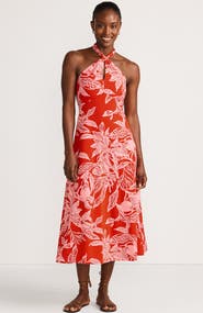Lands' End Cotton Modal Halter Midi Dress