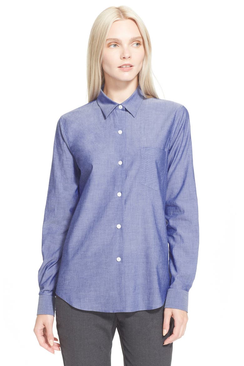 'Perfect' Cotton Shirt, Main, color, INDIGO