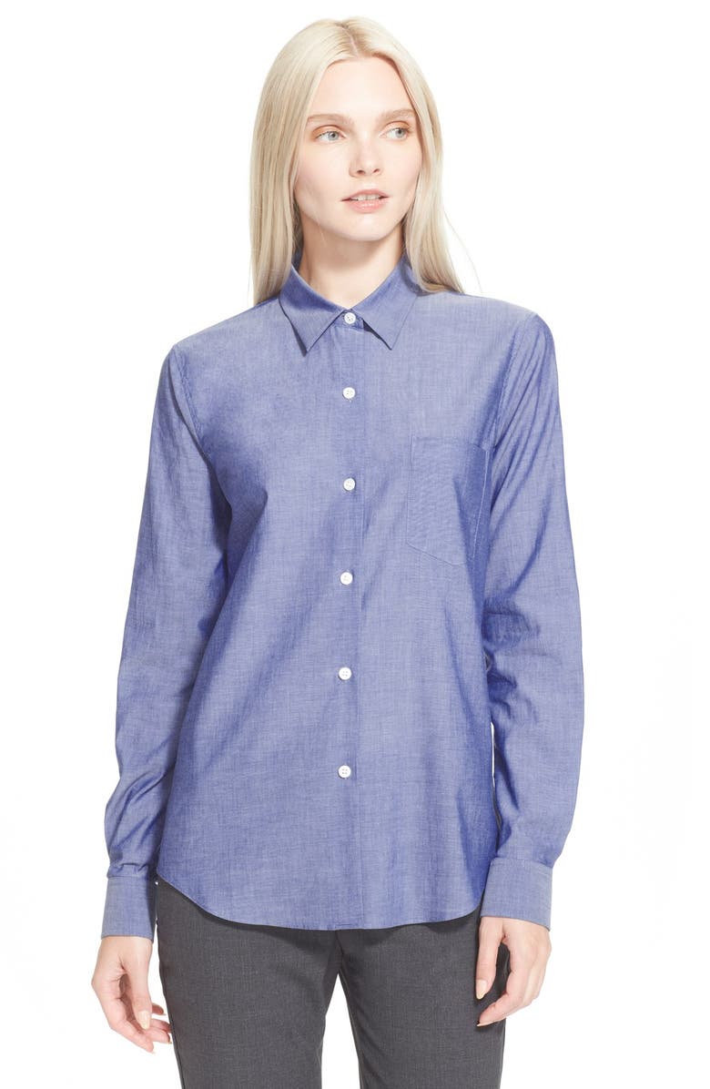 Theory 'Perfect' Cotton Shirt, Main, color,
