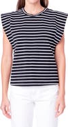 English Factory Stripe Extended Shoulder T-Shirt