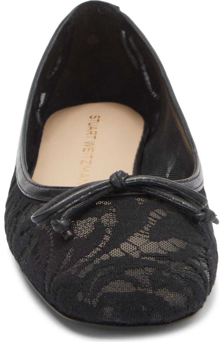 Stuart Weitzman Arabella Lace Ballet Flat, Alternate, color, Black
