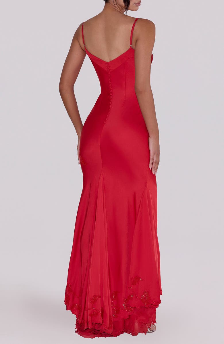 HOUSE OF CB Anastelle Bead Embellished Satin Mermaid Gown, Alternate, color, 