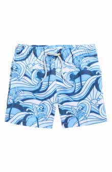 Vintage Summer Kids' 4-Way Stretch Volley Swim Trunks