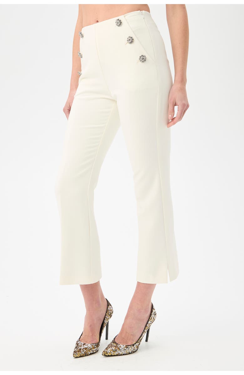 Trina Turk Luhrmann Cropped Flare Leg Pant, Alternate, color, Winter White