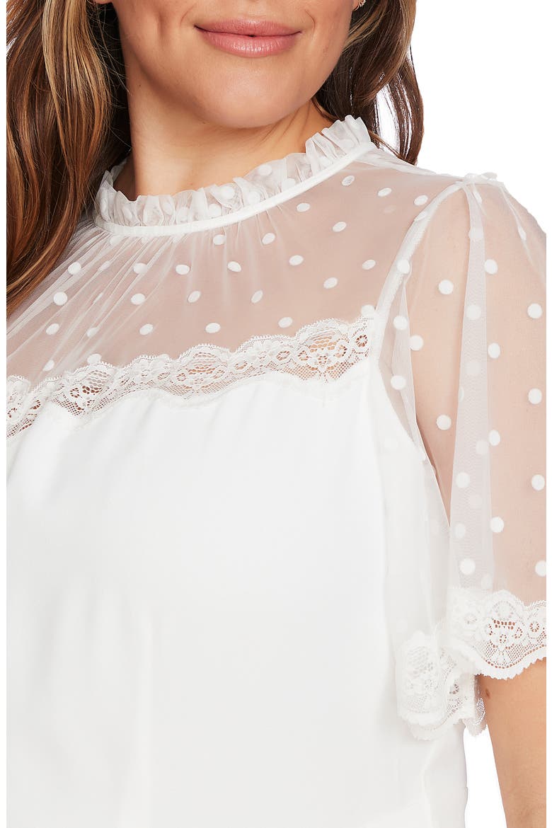 Flock Dot Short Sleeve Jumpsuit, Alternate, color, SOFT ECRU