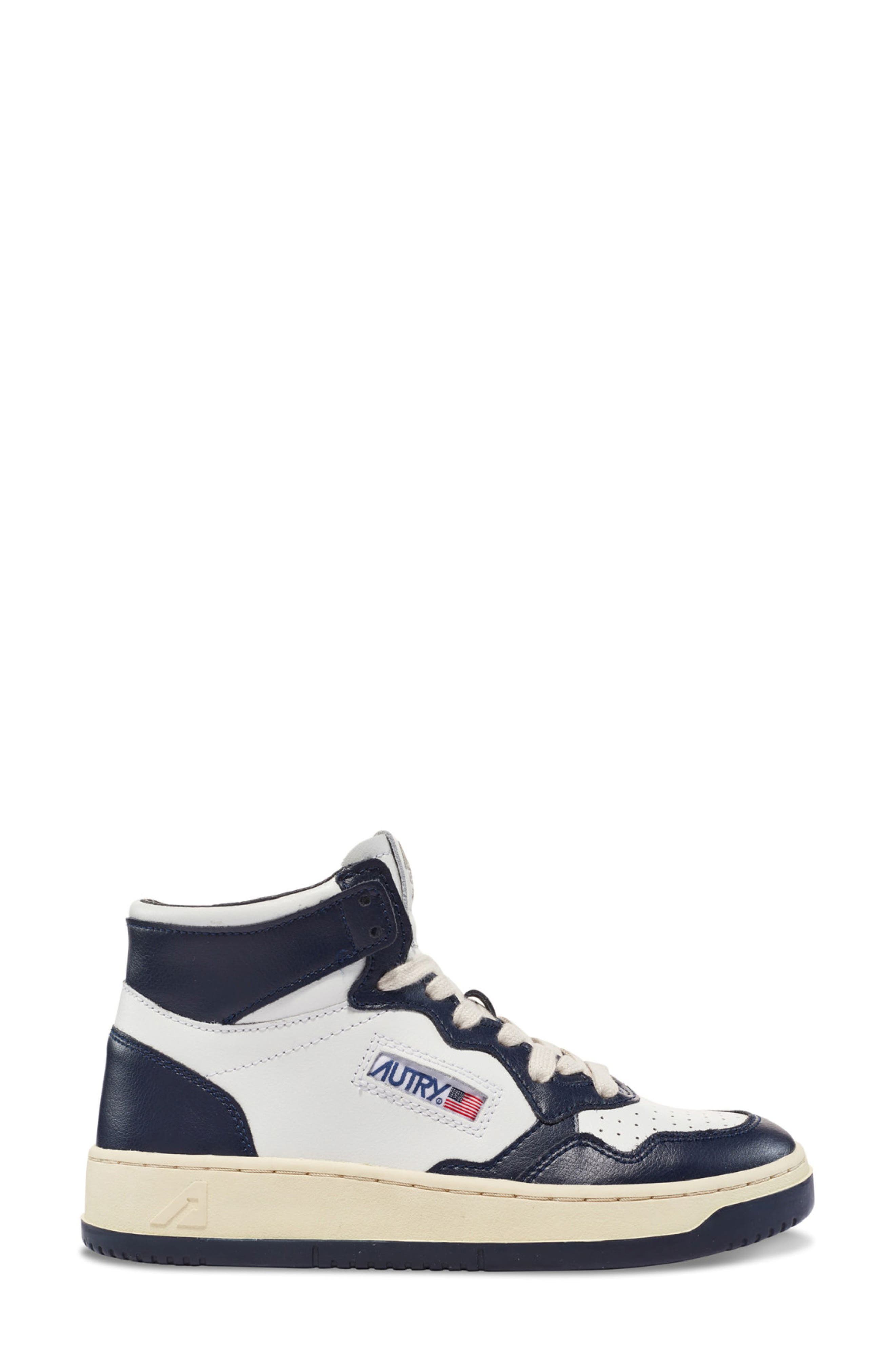 Medalist Mid High Top Sneaker, Alternate, color, BLUE/ WHITE LEATHER