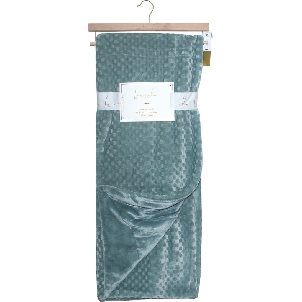Artisan 34 Solid Textured Square Throw Blanket In Green
