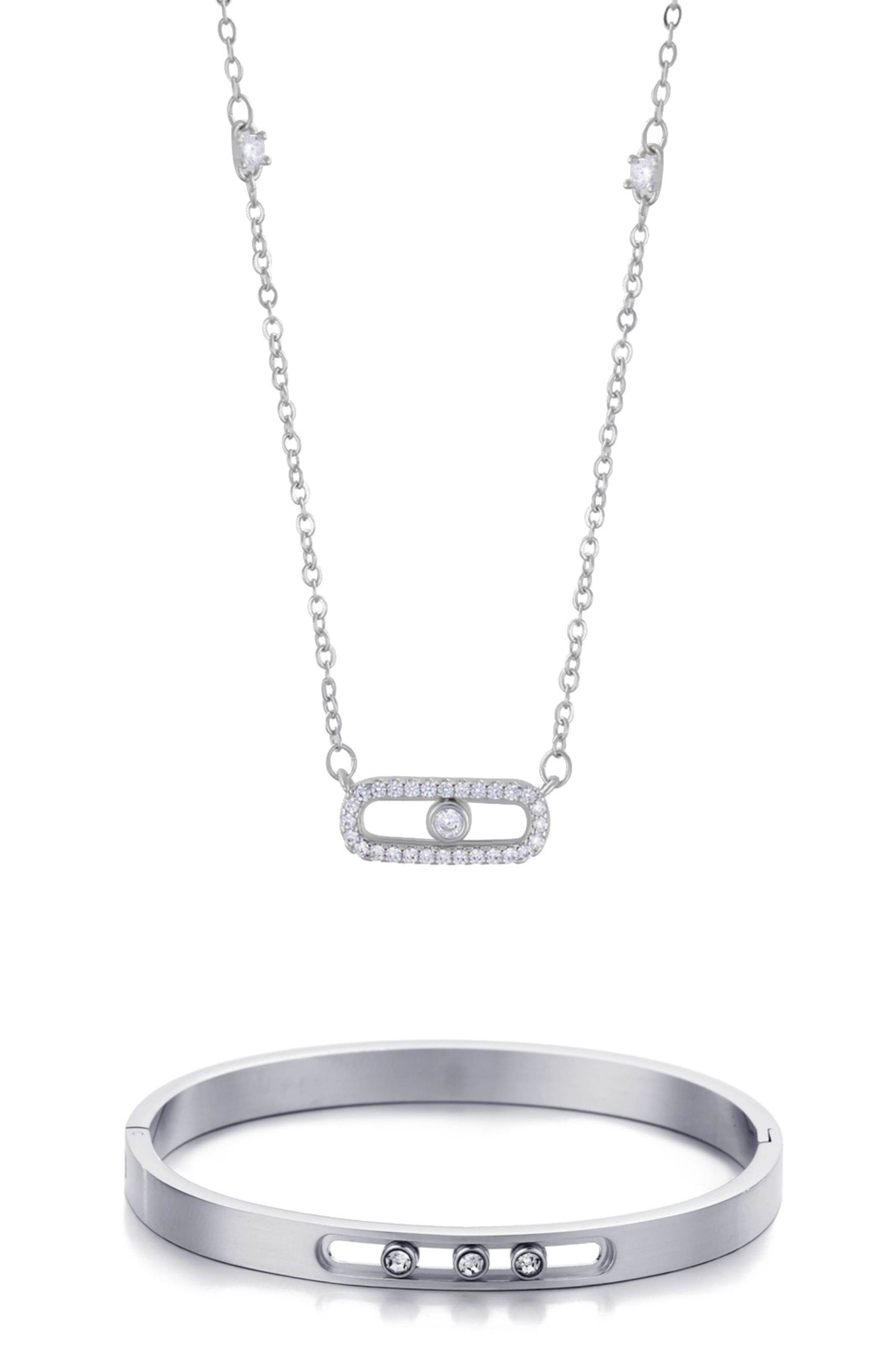 Adornia Crystal Bracelet & Necklace Set