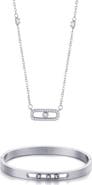 Adornia Crystal Bracelet & Necklace Set